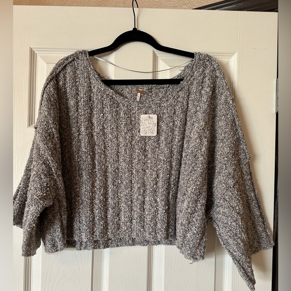 Free People Good Day Pullover Sweater in Gray NWT - Picture 2 of 8